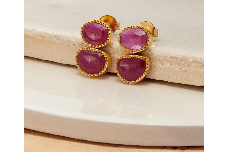 Tara Ruby Stud Earrings