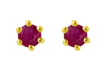 Teeny Ruby Stud Earrings