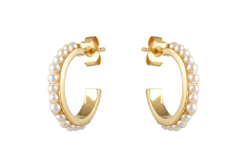 Venus Pearl Hoop Earrings