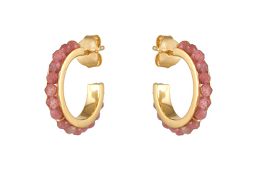 Venus Pink Tourmaline Hoop Earrings
