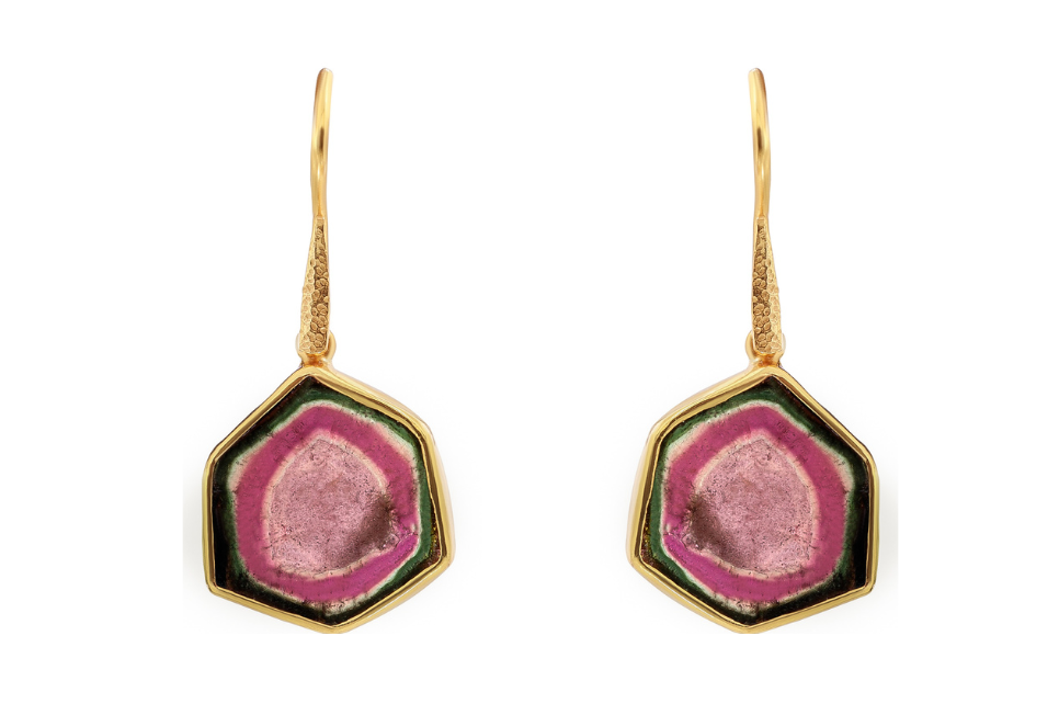 Watermelon tourmaline deals earrings