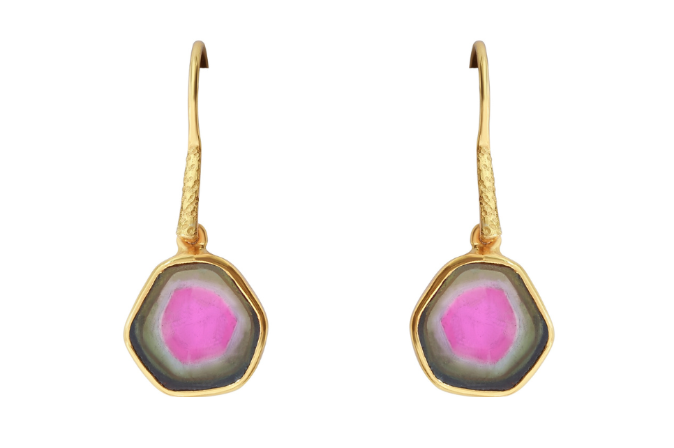 Watermelon tourmaline deals earrings