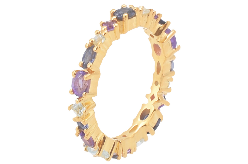 Zoe Amethyst, Iolite & Blue Topaz Eternity Ring