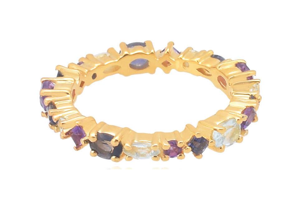 Zoe Amethyst, Iolite & Blue Topaz Eternity Ring